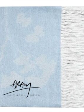 Michael Aram Butterfly Gingko Throw in Stone-White - Gracious Home